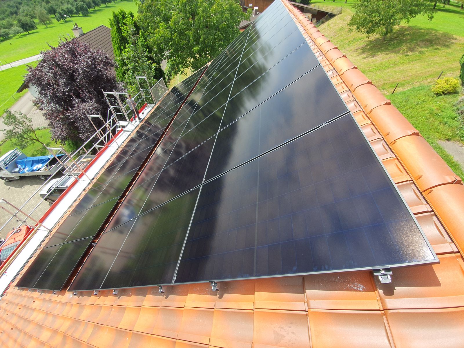Photovoltaikanlage auf einem Ziegeldach